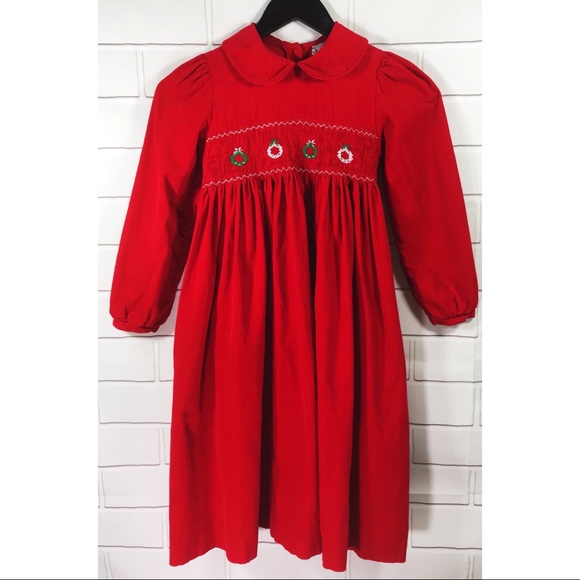 Rare Editions Other - Rare Editions Smocked Corduroy Christmas Dress